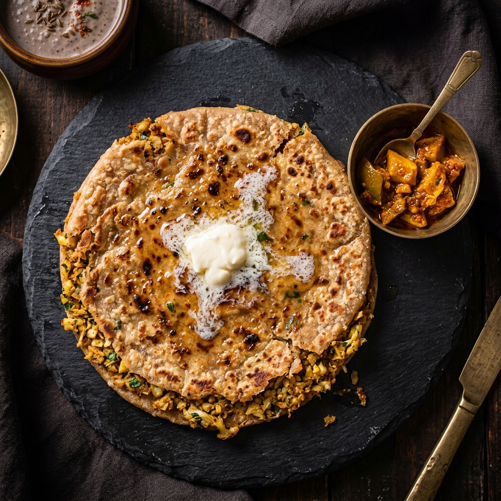 Crispy Spiced Gobi Paratha - North Indian Cauliflower Paratha Delivery Navalur